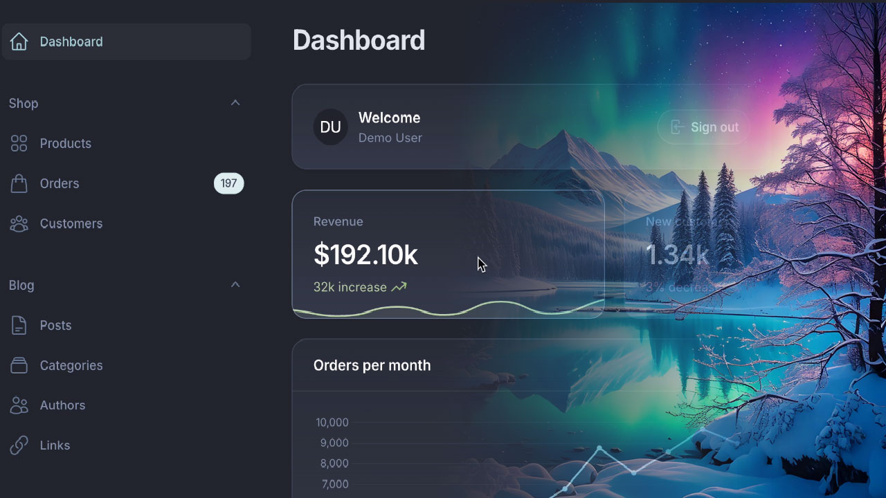 Filament Nord Theme preview