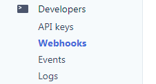 Developers > Webhooks